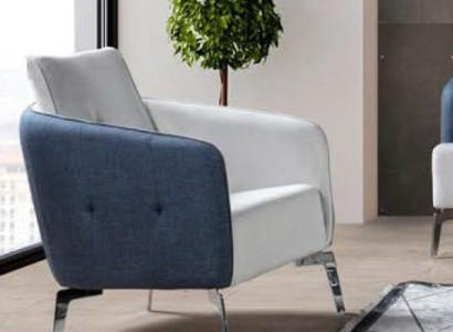 Armchair Luxury Single Seater Textile Upholstery Design Furniture Armchair White Fabric